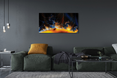 Foto op canvas Geel-blauwe fractale