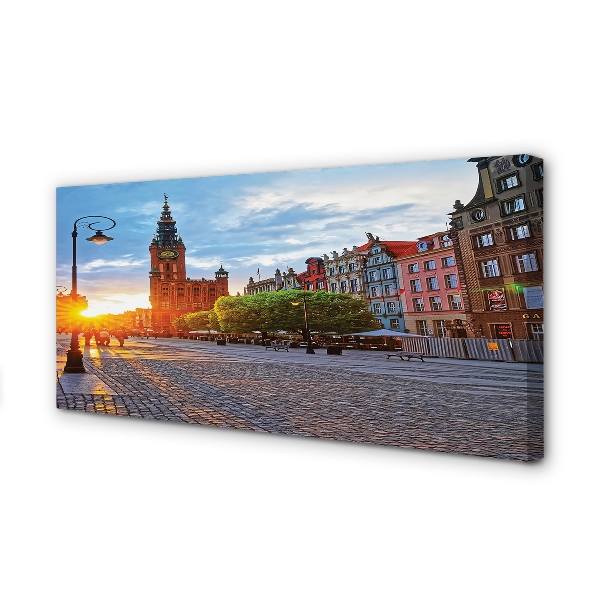Foto op canvas Gdańsk old town sunrise