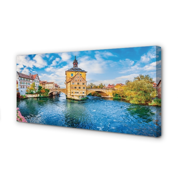 Foto op canvas Duitsland river bridges old town