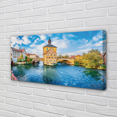 Foto op canvas Duitsland river bridges old town