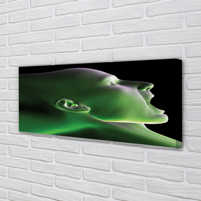 Schilderij canvas Hoofd van een man met een groen licht