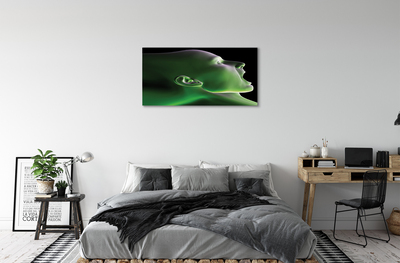 Schilderij canvas Hoofd van een man met een groen licht