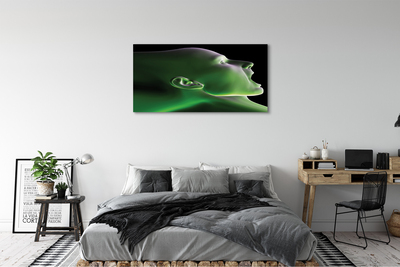 Schilderij canvas Hoofd van een man met een groen licht