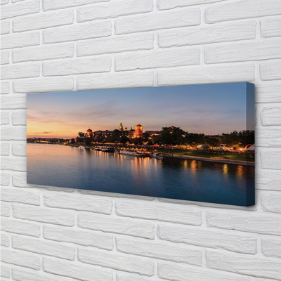 Foto op canvas Krakau sunset river castle