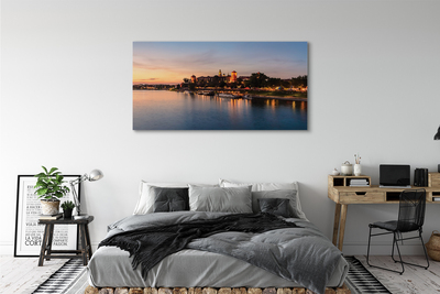 Foto op canvas Krakau sunset river castle