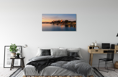 Foto op canvas Krakau sunset river castle