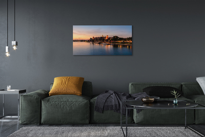 Foto op canvas Krakau sunset river castle