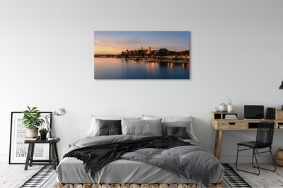 Foto op canvas Krakau sunset river castle