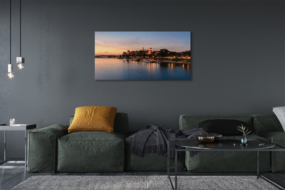 Foto op canvas Krakau sunset river castle