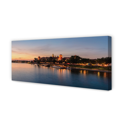 Foto op canvas Krakau sunset river castle