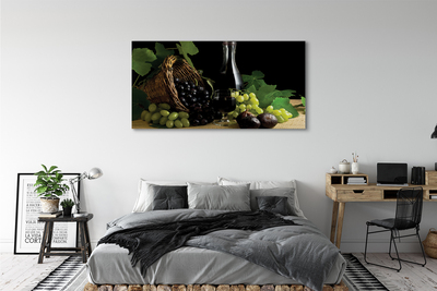 Canvas doek foto Wijndruif bladeren mand