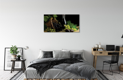 Canvas doek foto Wijndruif bladeren mand