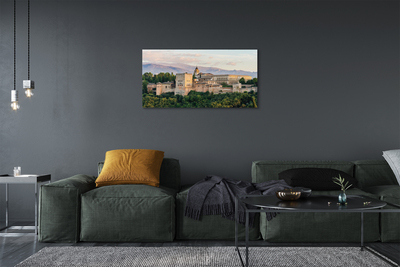 Foto op canvas Spanje kasteel bos bergen