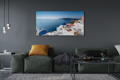 Foto op canvas Griekenland zee gebouwen panorama