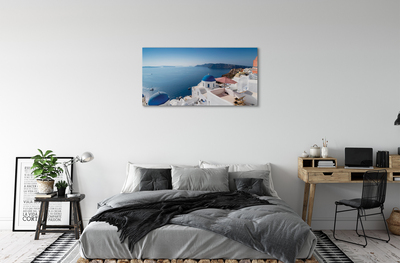 Foto op canvas Griekenland zee gebouwen panorama