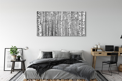 Schilderij canvas Zwart-witte bomen