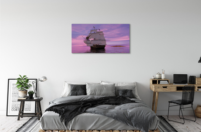 Schilderijen op canvas doek Violet sky ship sea