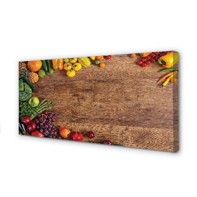 Canvas doek foto Pineapple apple asparagus board