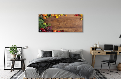 Canvas doek foto Pineapple apple asparagus board
