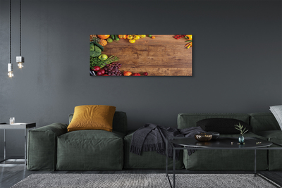 Canvas doek foto Pineapple apple asparagus board