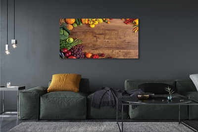 Canvas doek foto Pineapple apple asparagus board