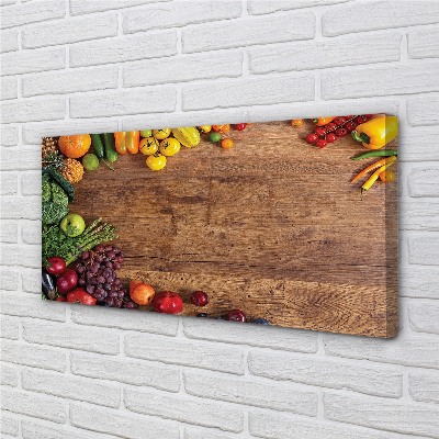 Canvas doek foto Pineapple apple asparagus board