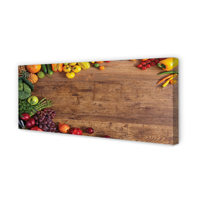 Canvas doek foto Pineapple apple asparagus board