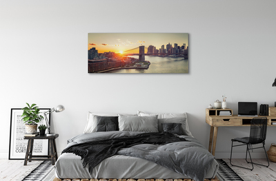 Foto op canvas Brug rivier zonsopgang