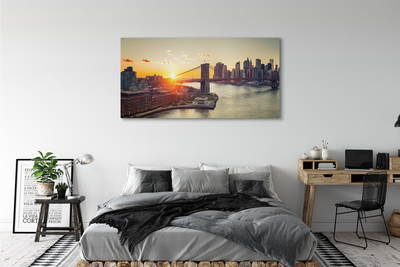 Foto op canvas Brug rivier zonsopgang