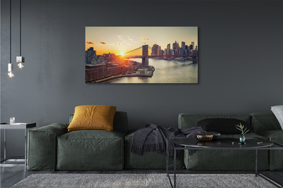 Foto op canvas Brug rivier zonsopgang