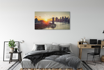 Foto op canvas Brug rivier zonsopgang