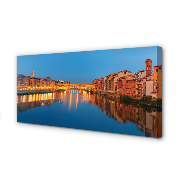 Foto op canvas Italië river bridges nachtgebouwen