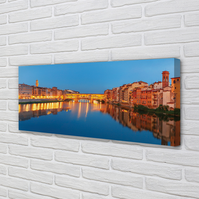 Foto op canvas Italië river bridges nachtgebouwen