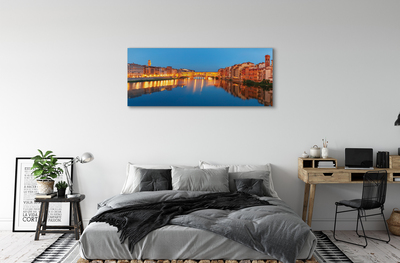 Foto op canvas Italië river bridges nachtgebouwen