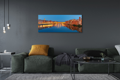 Foto op canvas Italië river bridges nachtgebouwen