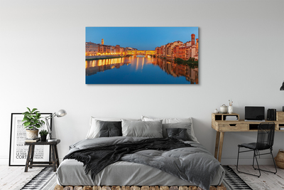 Foto op canvas Italië river bridges nachtgebouwen