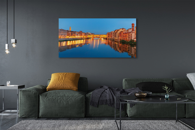 Foto op canvas Italië river bridges nachtgebouwen