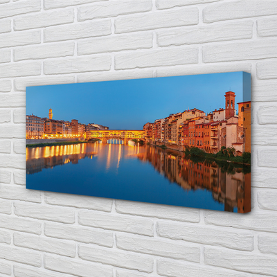 Foto op canvas Italië river bridges nachtgebouwen