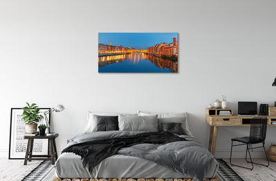 Foto op canvas Italië river bridges nachtgebouwen