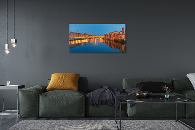 Foto op canvas Italië river bridges nachtgebouwen