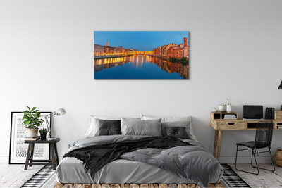 Foto op canvas Italië river bridges nachtgebouwen