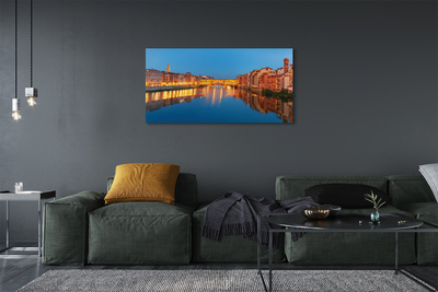 Foto op canvas Italië river bridges nachtgebouwen