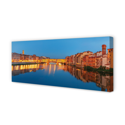 Foto op canvas Italië river bridges nachtgebouwen