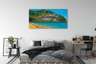 Foto op canvas Spanje beach mountains city