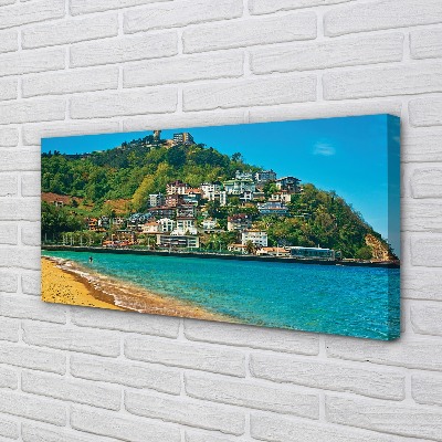 Foto op canvas Spanje beach mountains city