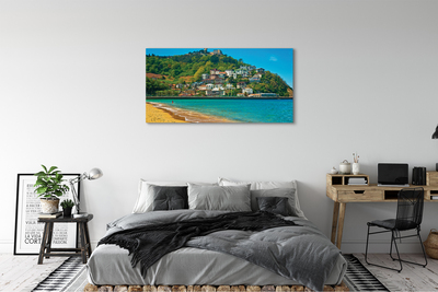 Foto op canvas Spanje beach mountains city