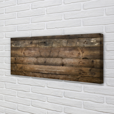 Canvas doek foto Houten plank muur