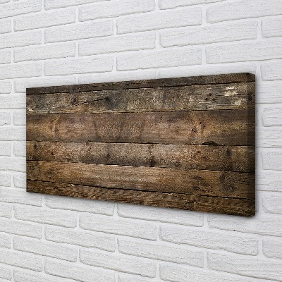 Canvas doek foto Houten plank muur