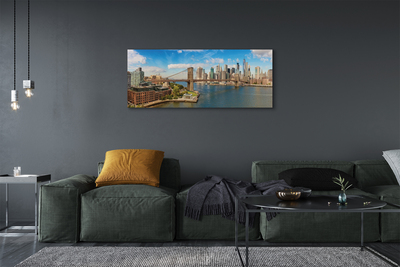 Foto op canvas Brug panorama wolkenkrabbers