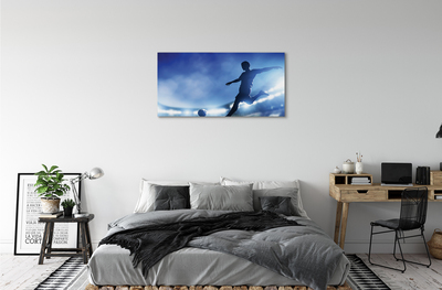 Canvas doek foto Blauwe man